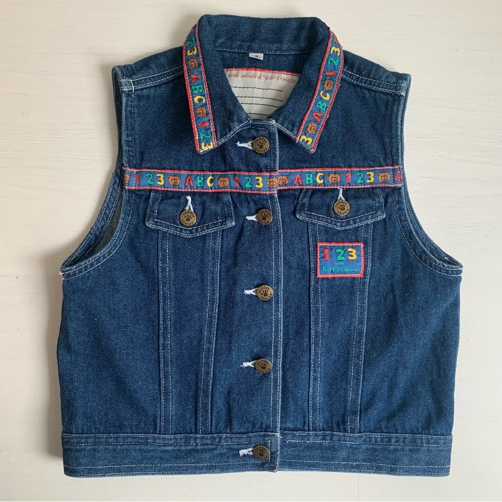 Vintage Teddy’s Choice Denim Vest Kids Sz 3